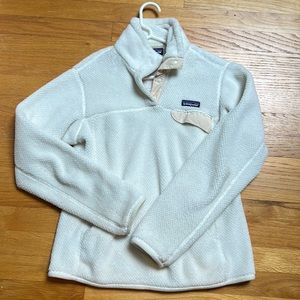 Women's Re-Tool Snap-T® Fleece Pullover, raw linen white (cream), small